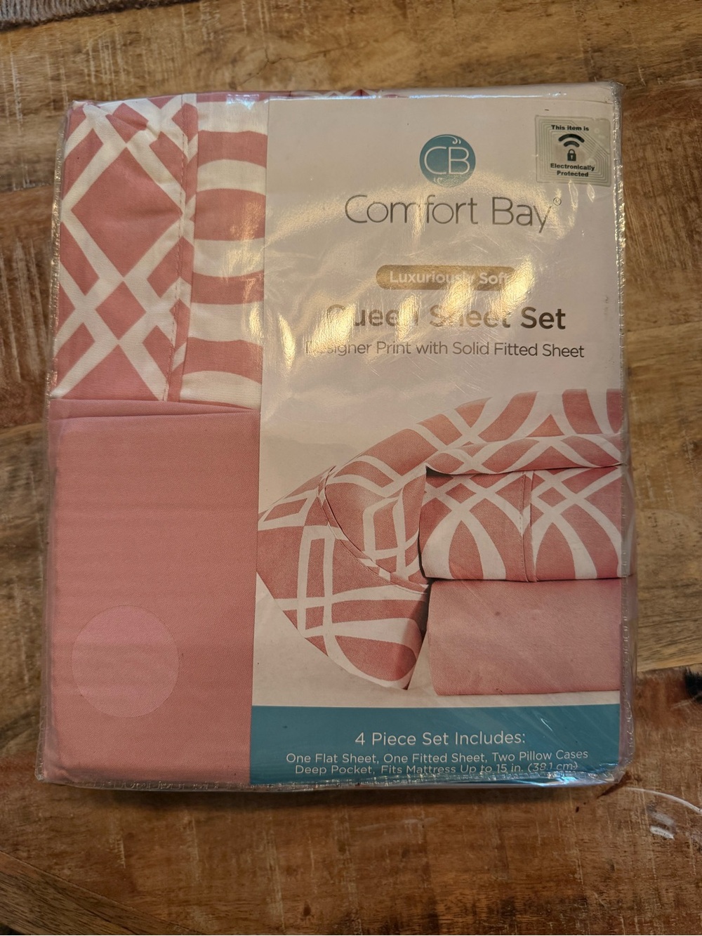 Comfort Bay Pink Geometric Sheet Set